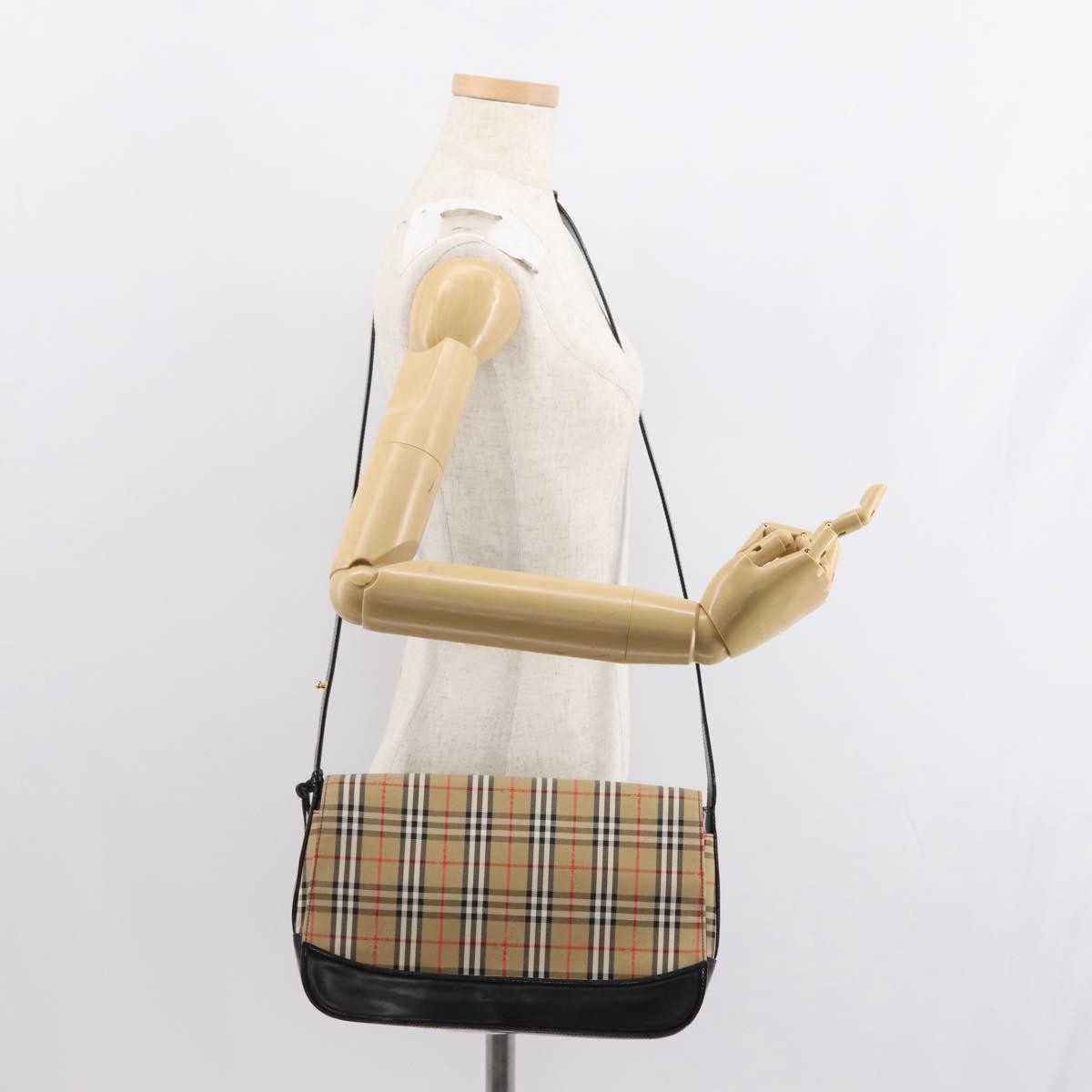 Burberry Nova check Shoulder bag Canvas, BEIGE, CANVAS, Shoulder bag