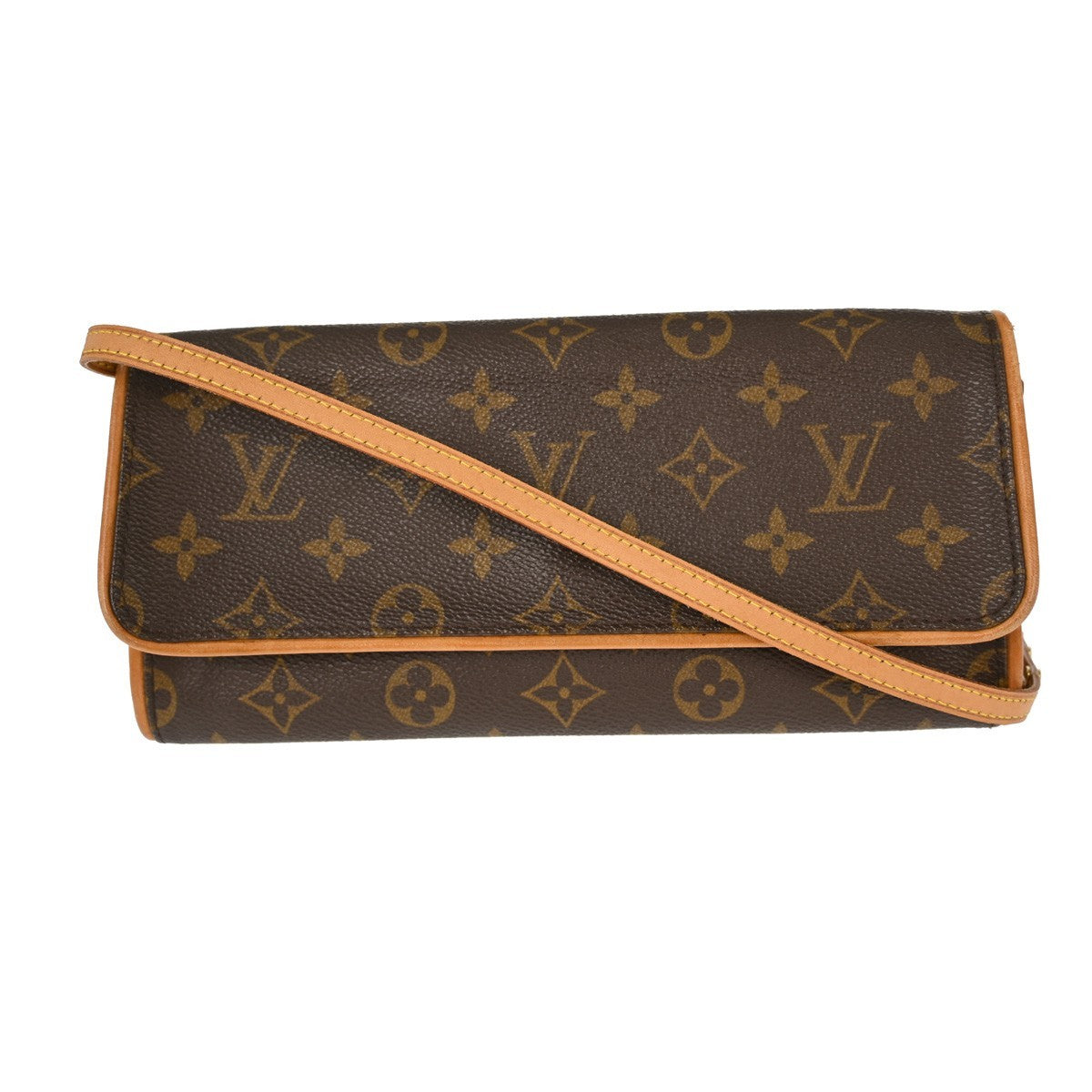 Louis Vuitton Twin Handbag Monogram Canvas, BROWN, CANVAS, Clutche & pouche