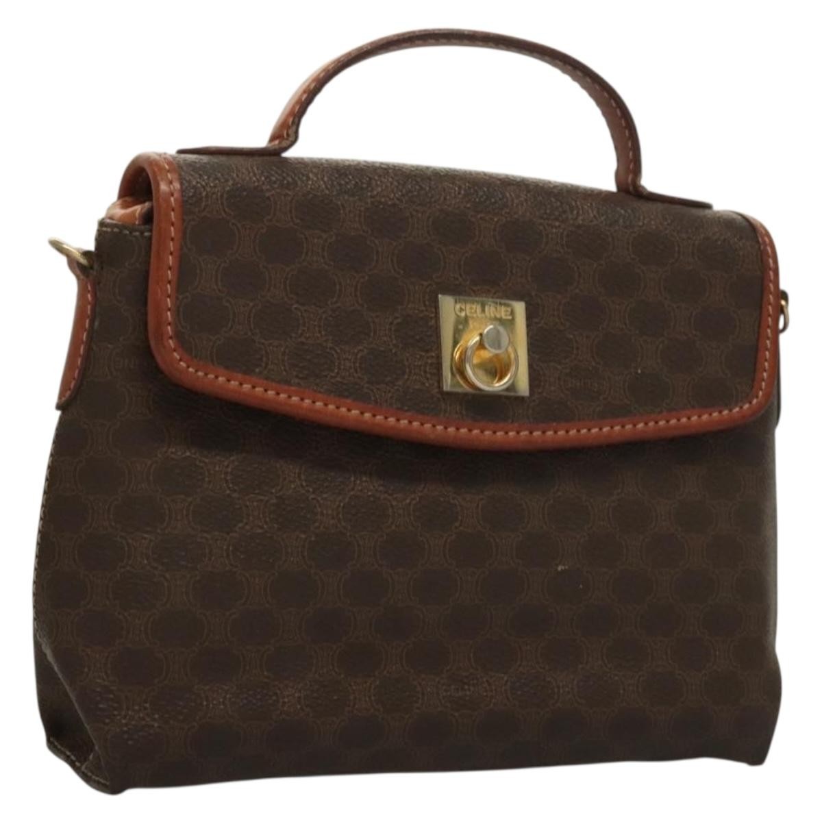 Celine Triomphe vintage handbag Macadam canvas, BROWN, CANVAS, Handbag