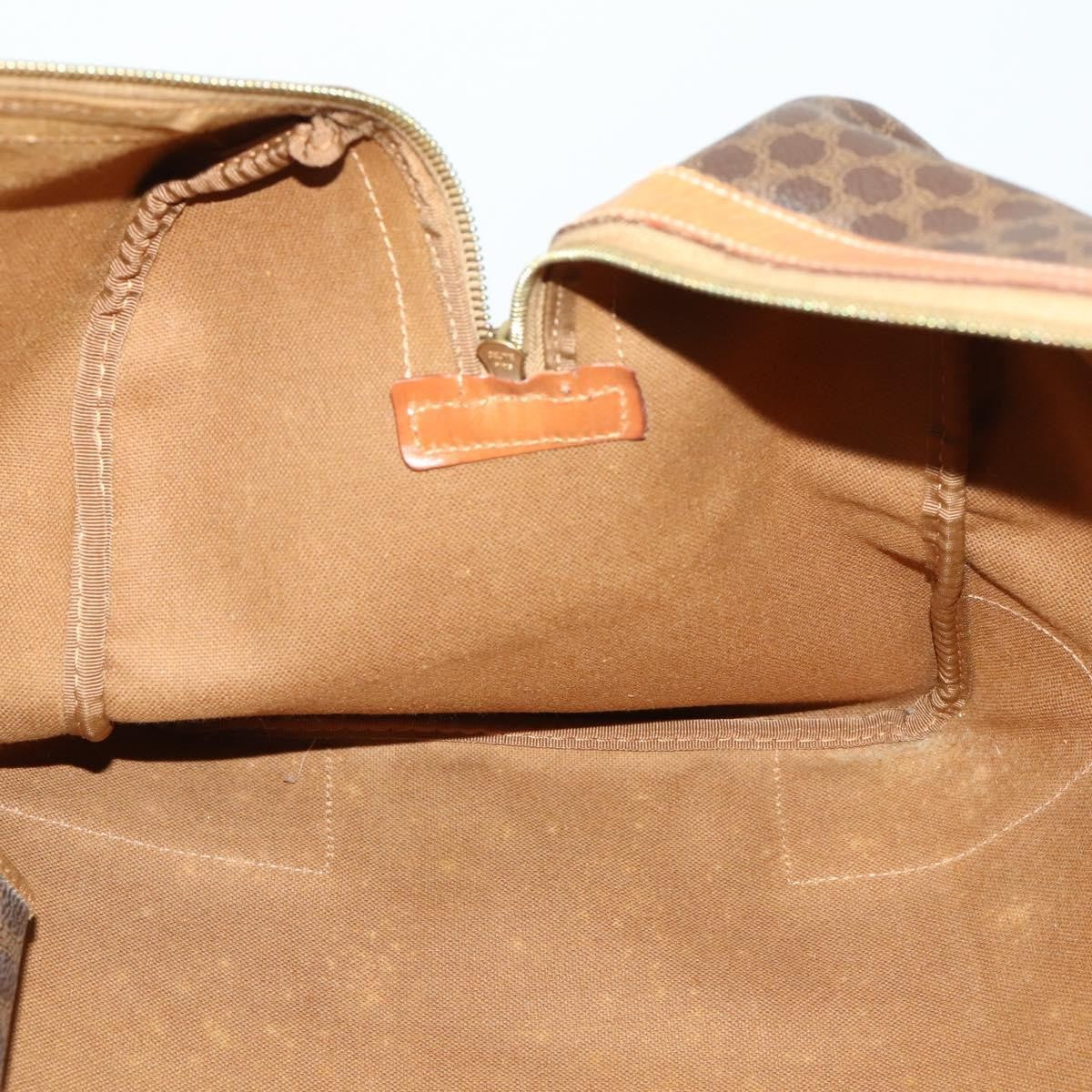Celine Vintage Macadam Boston bag Canvas and Leather, BROWN, CANVAS, Travel bag