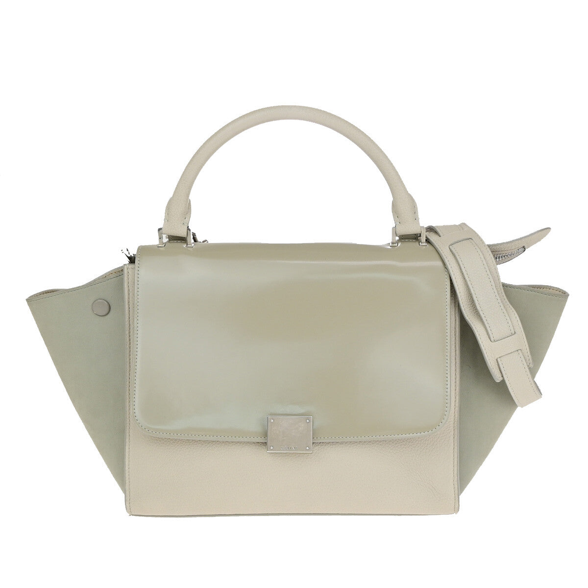 Celine Trapeze Bag Leather, BEIGE, LEATHER, Handbag