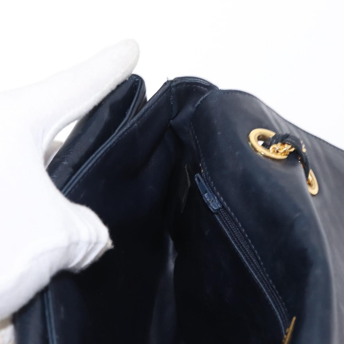Bally Vintage Shoulder Bag Leather, Navy, Leather, Shoulder Bag