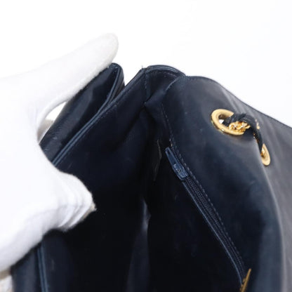 Bally Vintage Shoulder Bag Leather, Navy, Leather, Shoulder Bag