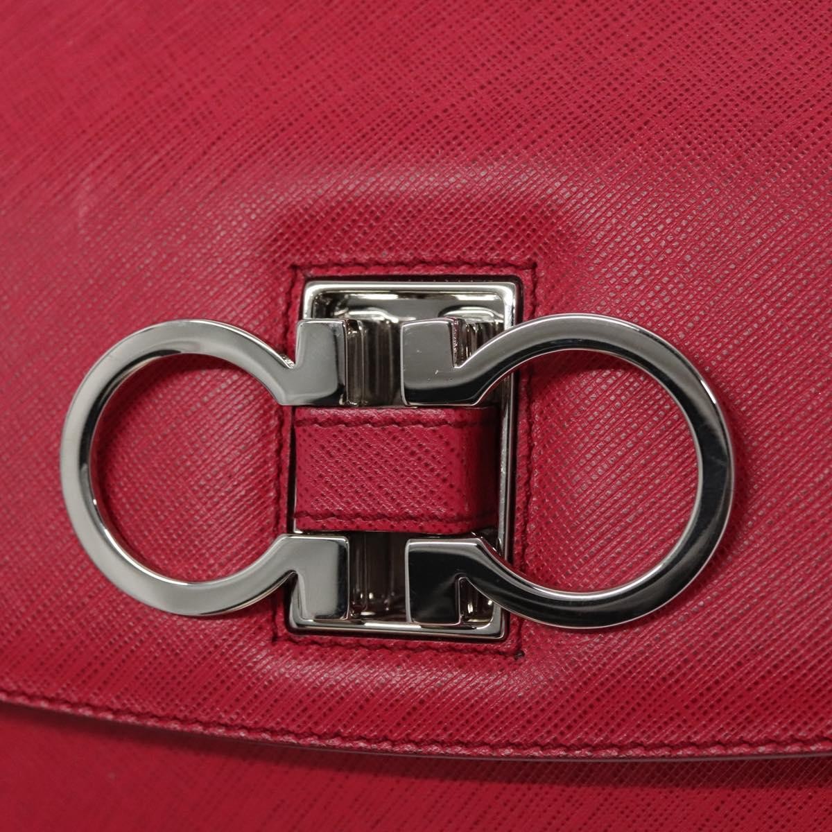 Salvatore Ferragamo Gancini Shoulder Bag Leather, PINK, LEATHER, Shoulder bag