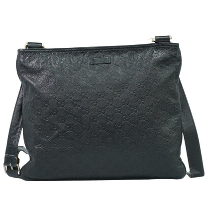 Gucci Crossbody Bag Guccissima Leather, BLACK, LEATHER, Shoulder bag
