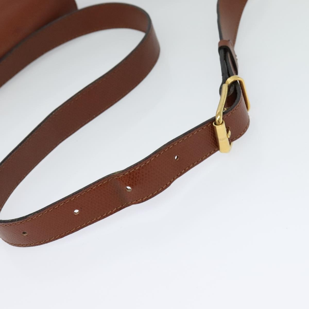 Celine Flap Shoulder Bag Leather, BROWN, LEATHER, Shoulder bag