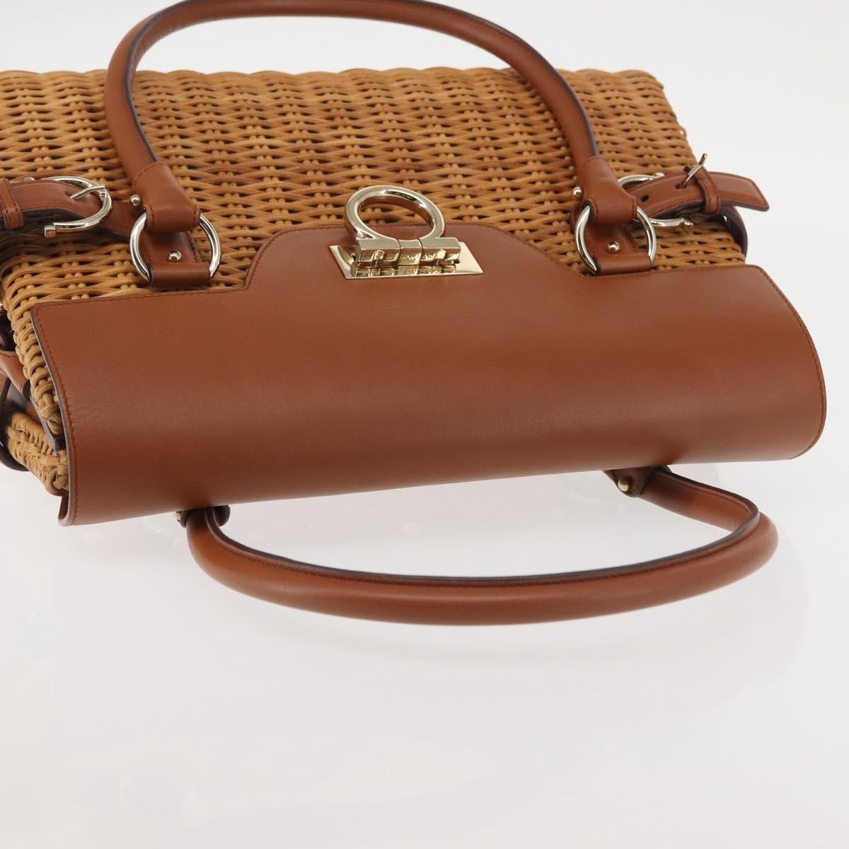 Salvatore Ferragamo Gancini mini handbag Wood, BEIGE, WOOD, Handbag