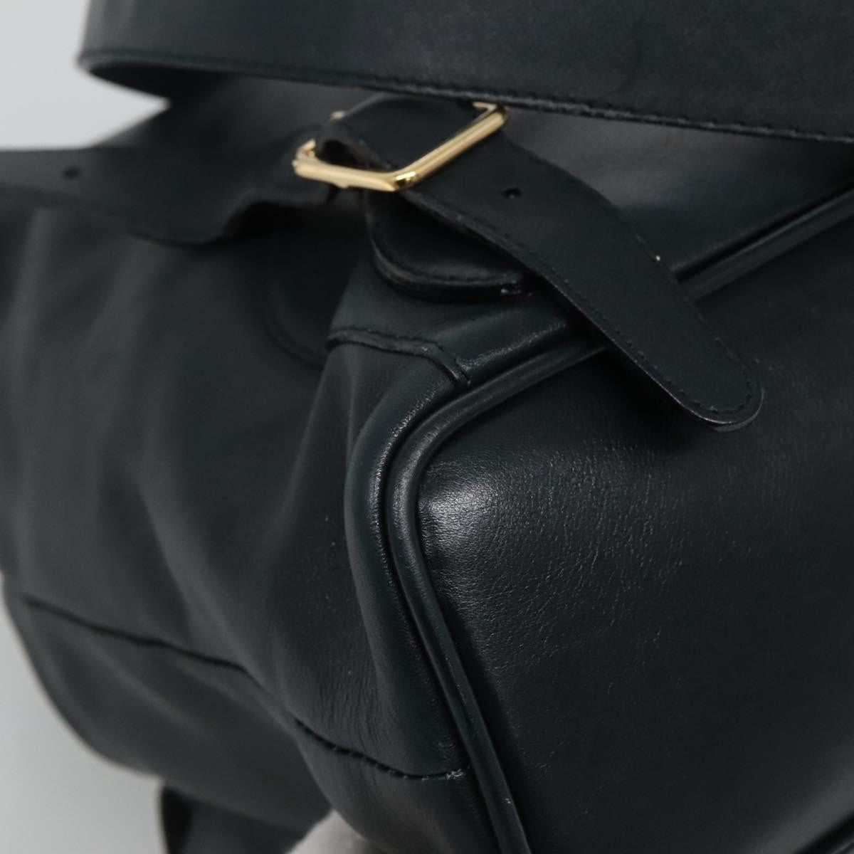 Gucci Vintage Bamboo Backpack Leather, BLACK, LEATHER, Backpack
