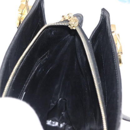Salvatore Ferragamo Gancini Shoulder Bag Leather, BLACK, LEATHER, Shoulder bag