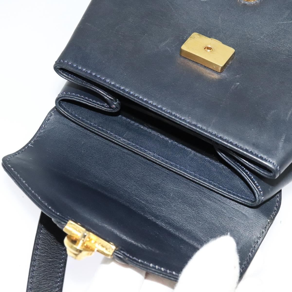 Salvatore Ferragamo Flap Shoulder Bag Leather, NAVY, LEATHER, Shoulder bag