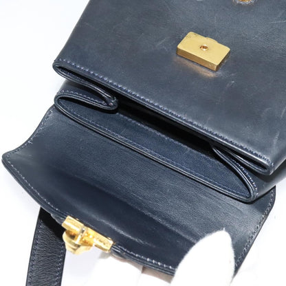 Salvatore Ferragamo Flap Shoulder Bag Leather, NAVY, LEATHER, Shoulder bag
