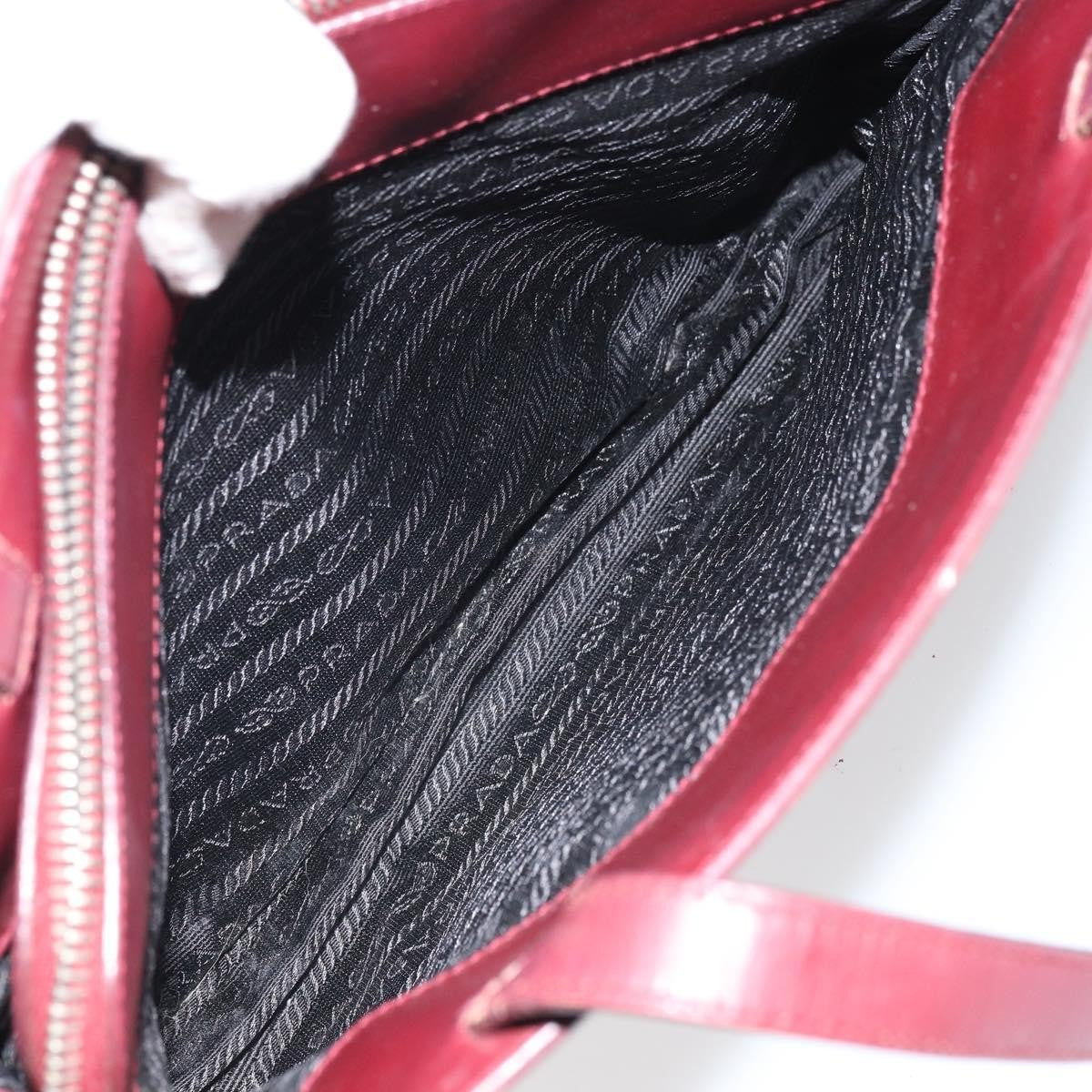Prada Vintage Handbag Leather, BURGUNDY, LEATHER, Handbag