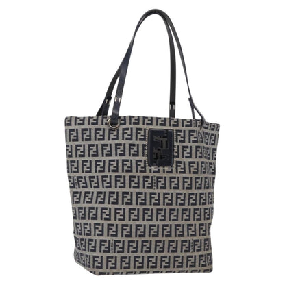 Fendi Shopping Tote Zucchino Canvas, NAVY, CANVAS, Tote bag