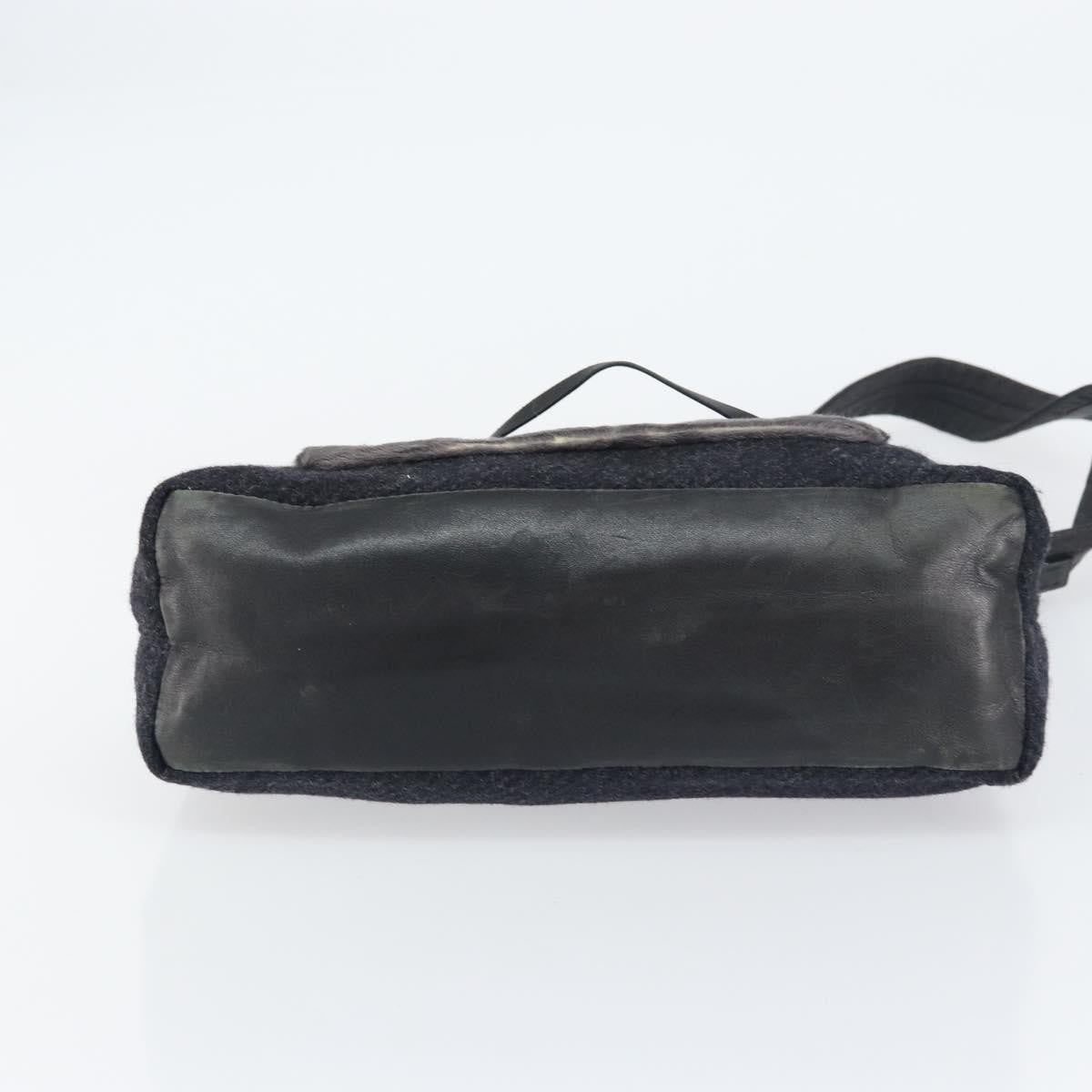 Prada Vintage Shoulder Bag Wool, BLACK, WOOL, Shoulder bag