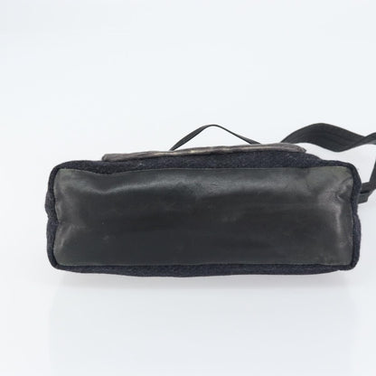 Prada Vintage Shoulder Bag Wool, BLACK, WOOL, Shoulder bag