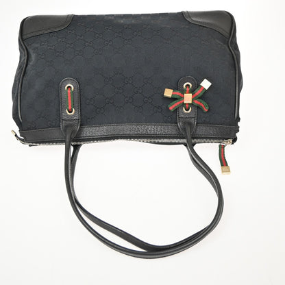 Gucci Princy Tote GG Canvas, BLACK, CANVAS, Tote bag