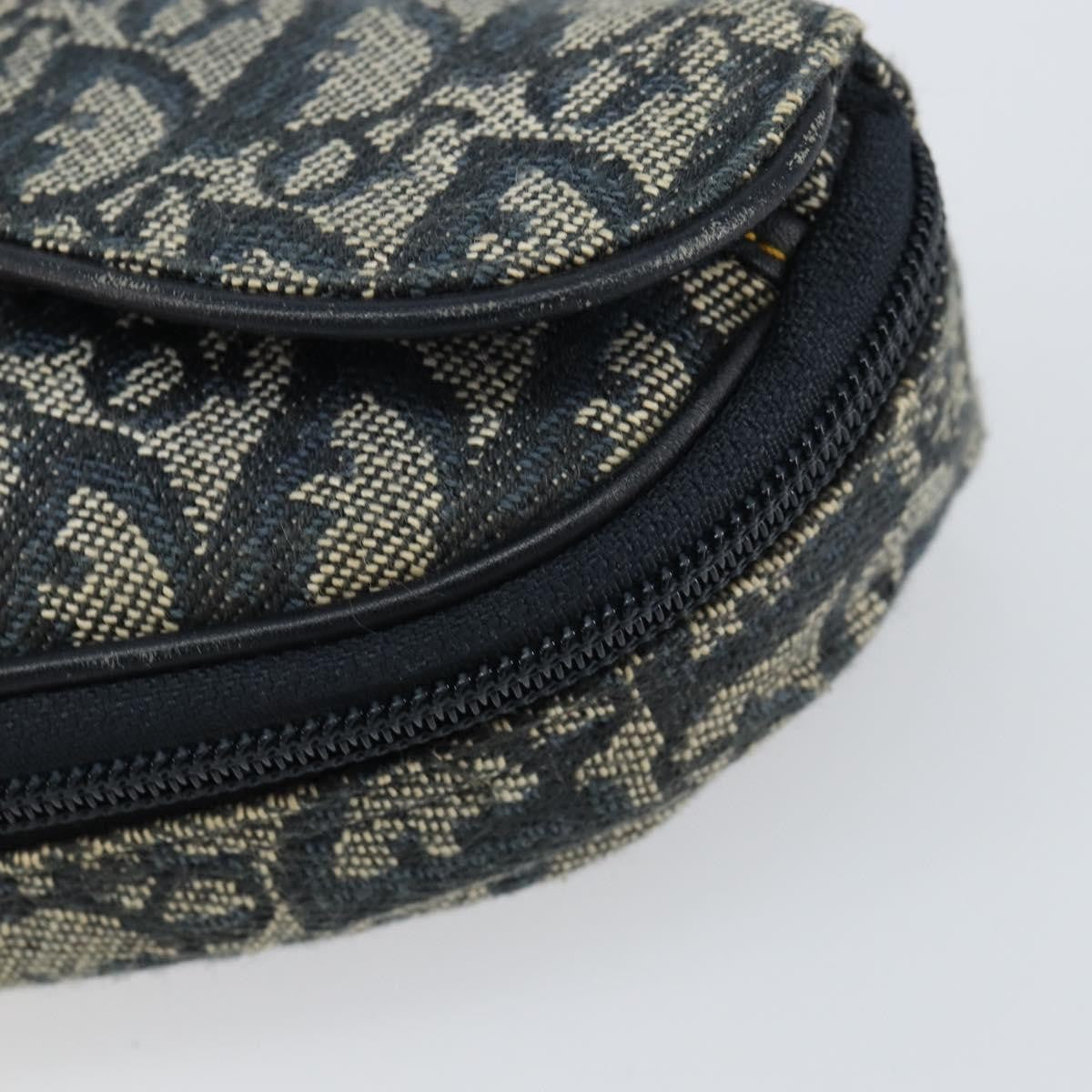 Christian Dior Vintage Saddle Coin Purse Diorissimo Canvas, BLUE, CANVAS, Clutche & pouche