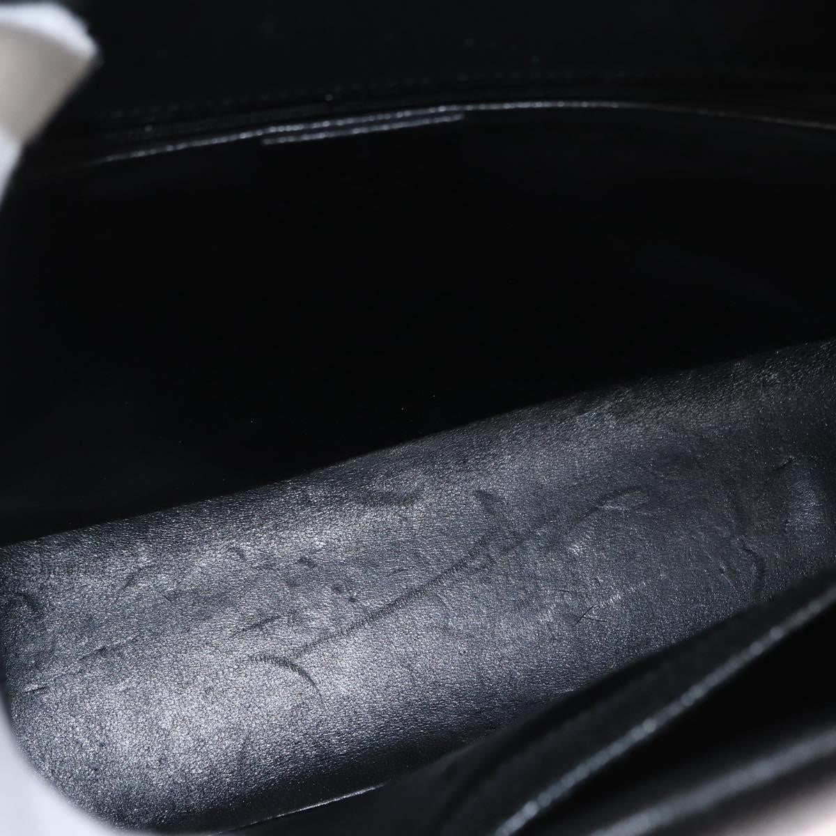 Gucci Vintage Bamboo Handle Bag Leather, BLACK, LEATHER, Handbag