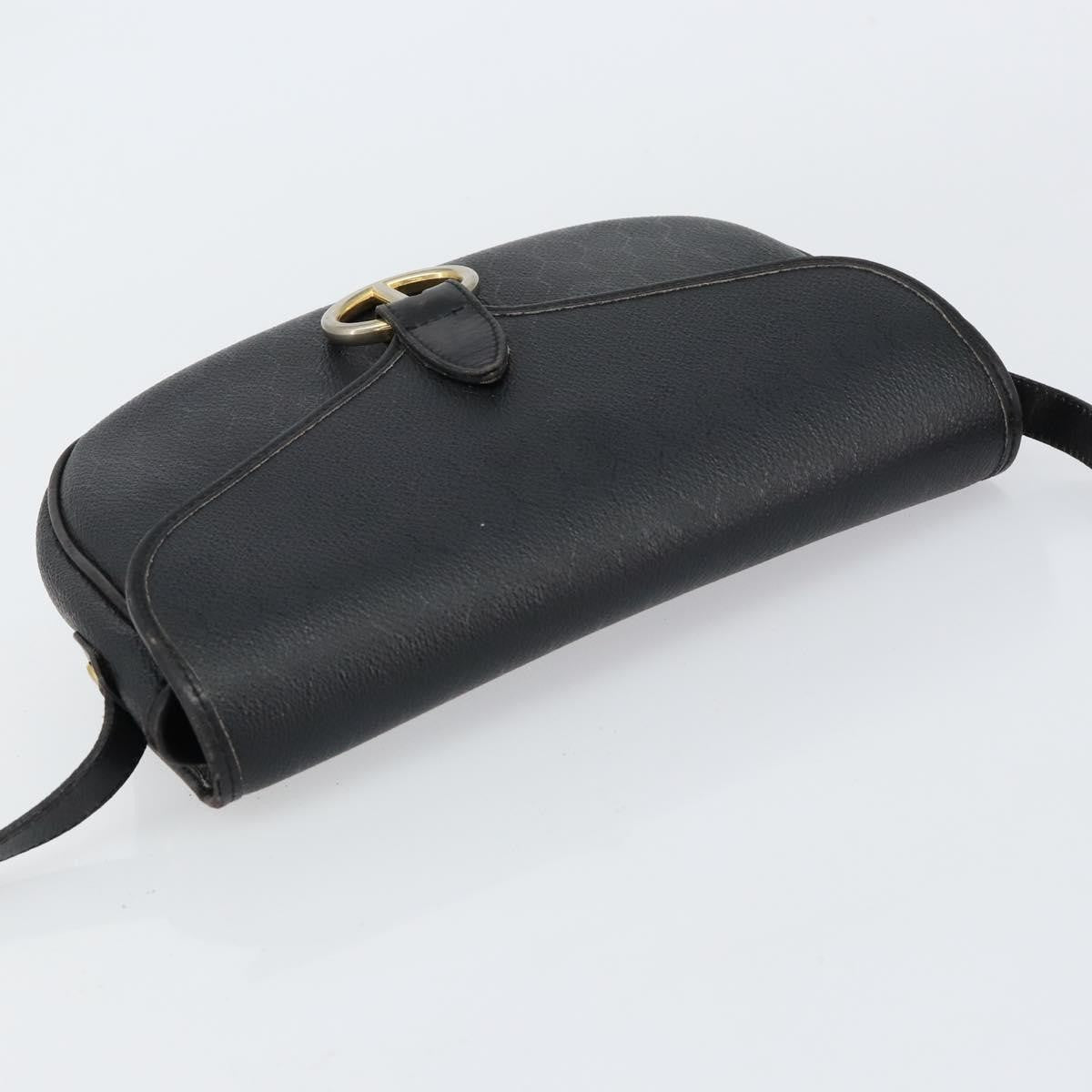 Christian Dior Vintage Honeycomb Flap Crossbody Bag Canvas and Leather, BLACK, CANVAS, Shoulder bag