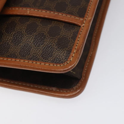 Celine Vintage Macadam Shoulder Bag Canvas and Leather, BROWN, CANVAS, Shoulder bag