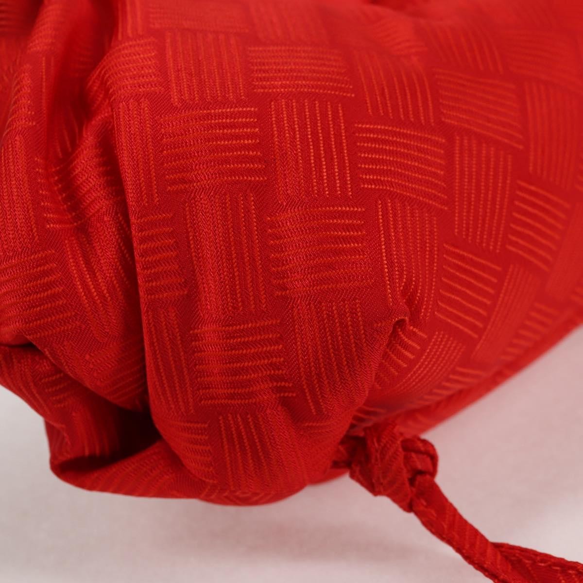 Bottega Veneta Point Shoulder Bag Chunky Knit Fabric, Red, Nylon, Shoulder Bag