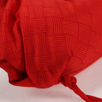 Bottega Veneta Point Shoulder Bag Chunky Knit Fabric, Red, Nylon, Shoulder Bag