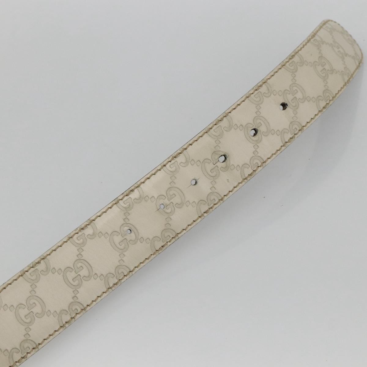 Gucci Vintage Interlocking G Reversible Belt Leather, White, Leather, Belt