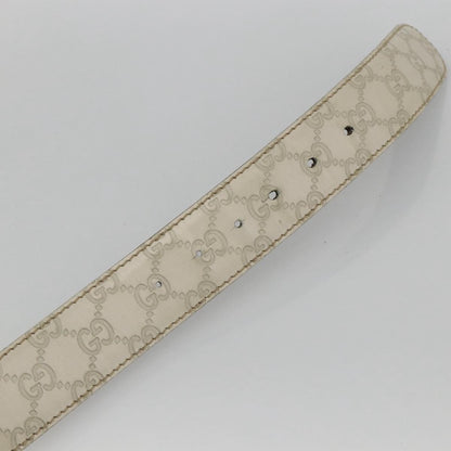 Gucci Vintage Interlocking G Reversible Belt Leather, White, Leather, Belt