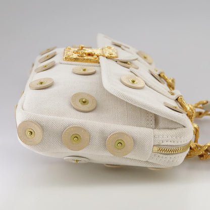 Louis Vuitton Polka Dot Panama Bowly Handbag Embellished Canvas, WHITE, CANVAS, Handbag