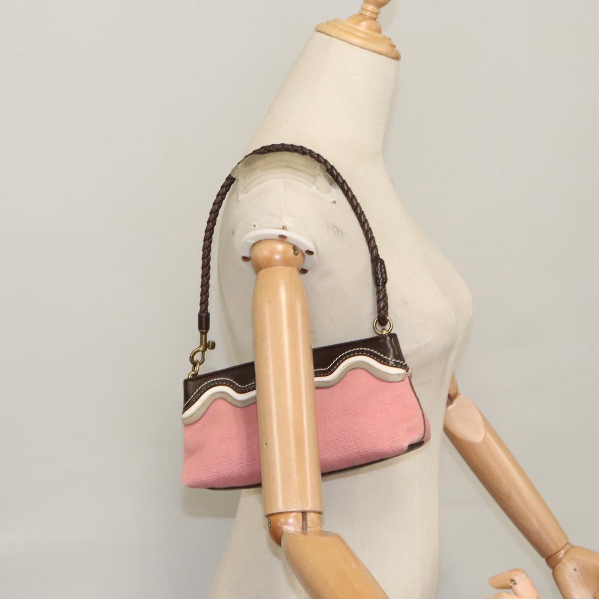 Bottega Veneta Vintage Shoulder Bag Canvas, PINK, CANVAS, Shoulder bag