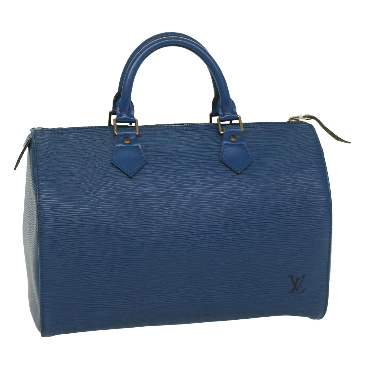 Louis Vuitton Speedy Handbag Epi Leather, BLUE, LEATHER, Handbag