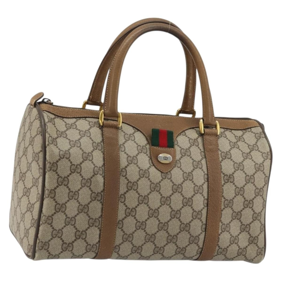 Gucci Vintage Web Sherry Line Handbag Micro GG Canvas, Beige, Canvas, Handbag