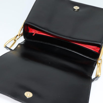Celine Shoulder Bag Leather, BLACK, LEATHER, Shoulder bag