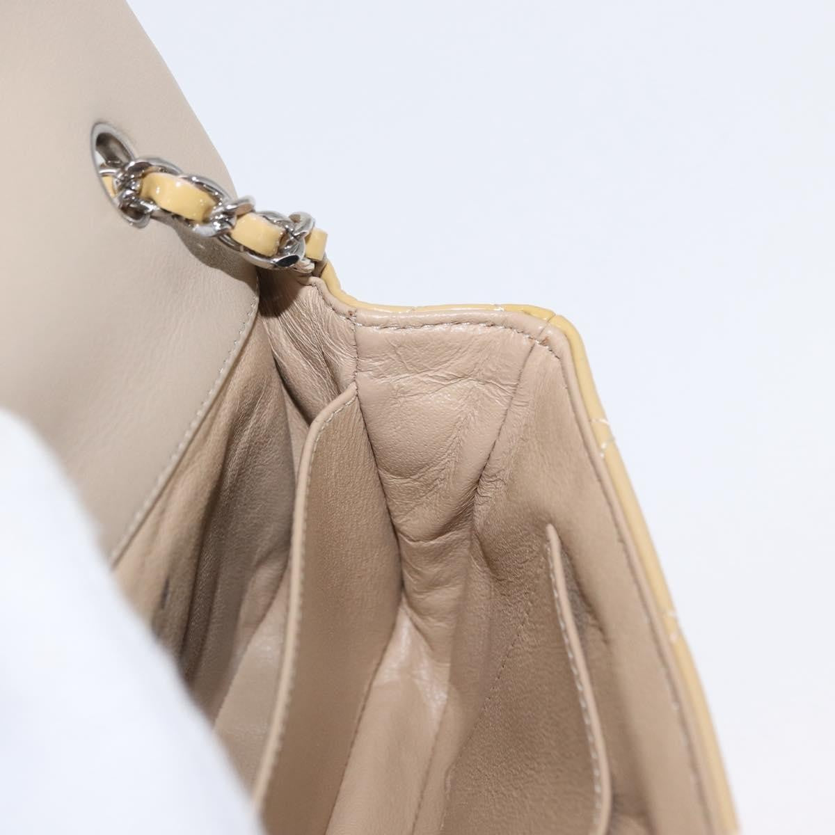 Chanel Vintage Classic Single Flap Bag Quilted Patent, YELLOW, PATENT_LEATHER, Shoulder bag