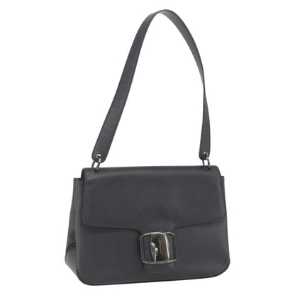 Salvatore Ferragamo Vala Shoulder Bag Leather, BLACK, LEATHER, Shoulder bag