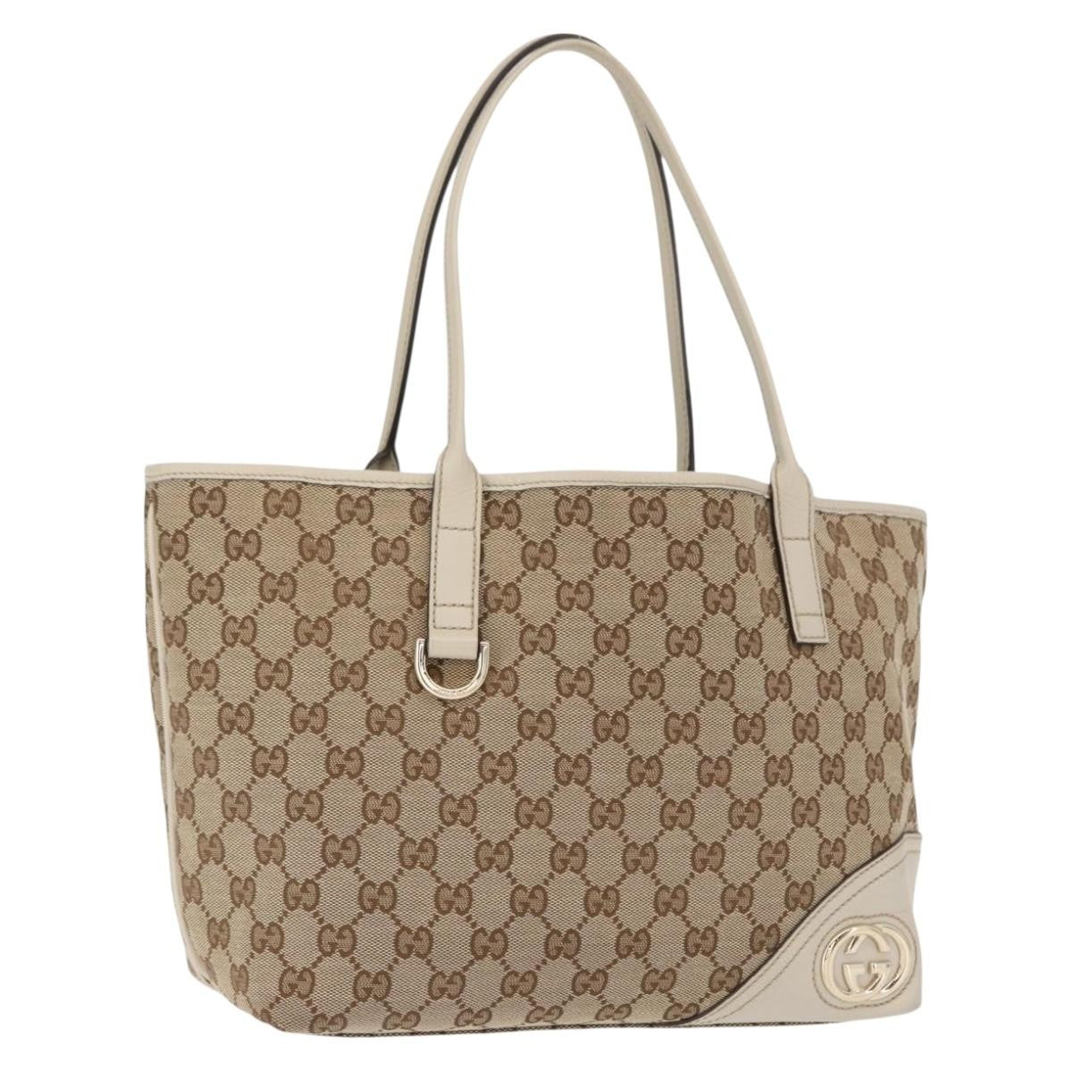Gucci New Britt Tote GG Canvas, BEIGE, CANVAS, Tote bag