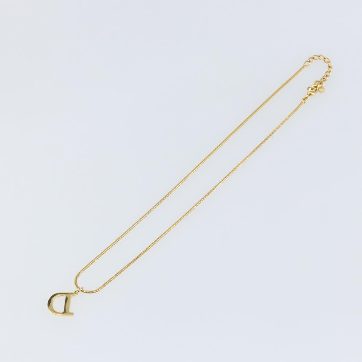 Christian Dior D logo Pendant Necklace Metal, GOLD, METAL, Necklace