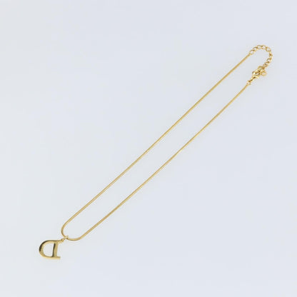 Christian Dior D logo Pendant Necklace Metal, GOLD, METAL, Necklace