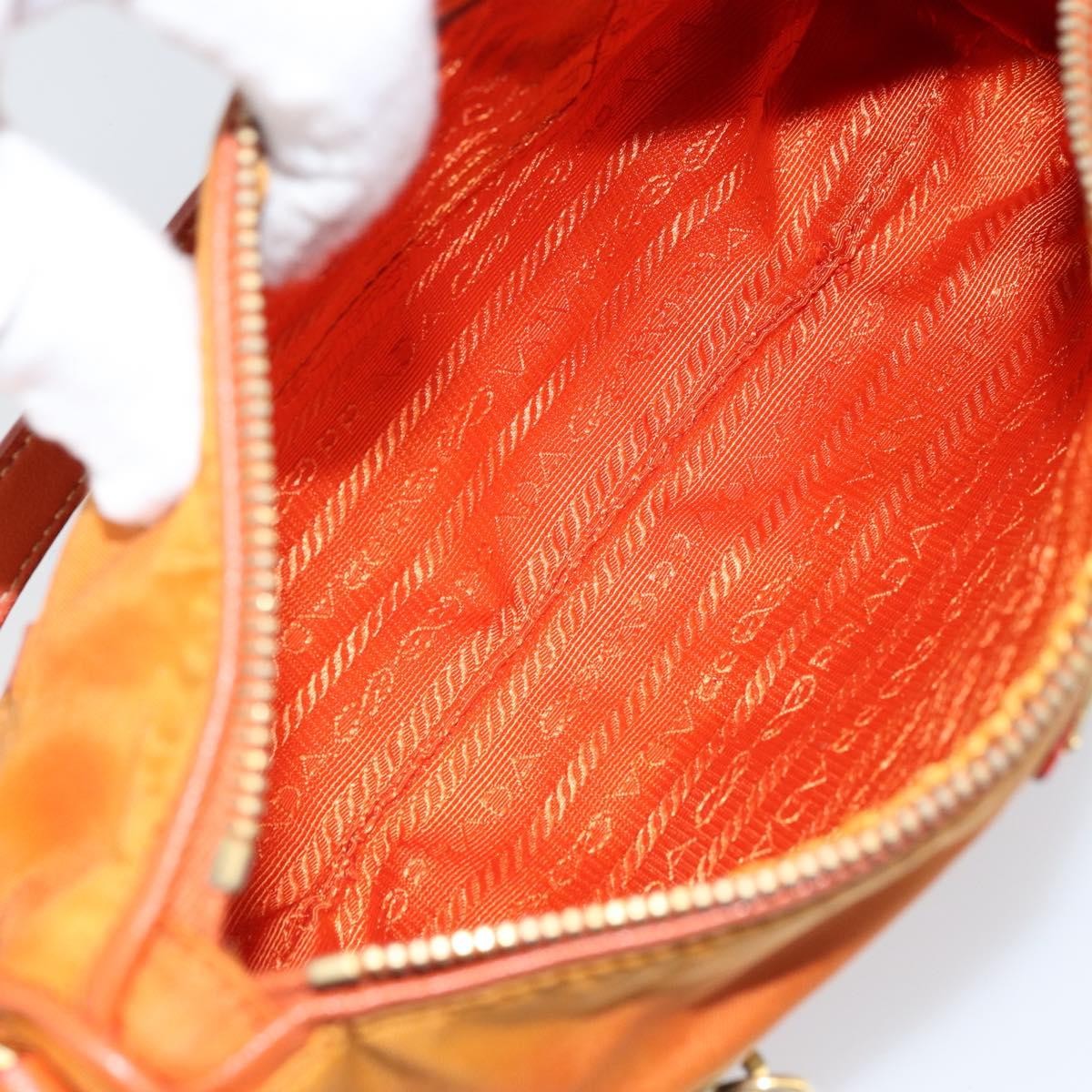 Prada Front Zip Hobo Tessuto, ORANGE, NYLON, Shoulder bag
