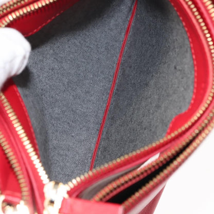 Celine Trio Crossbody Bag Leather, RED, LEATHER, Crossbody bag
