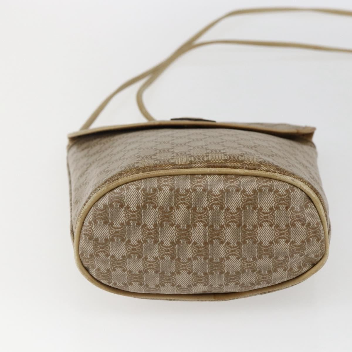 Celine Vintage Macadam Shoulder Bag Canvas, BEIGE, CANVAS, Shoulder bag