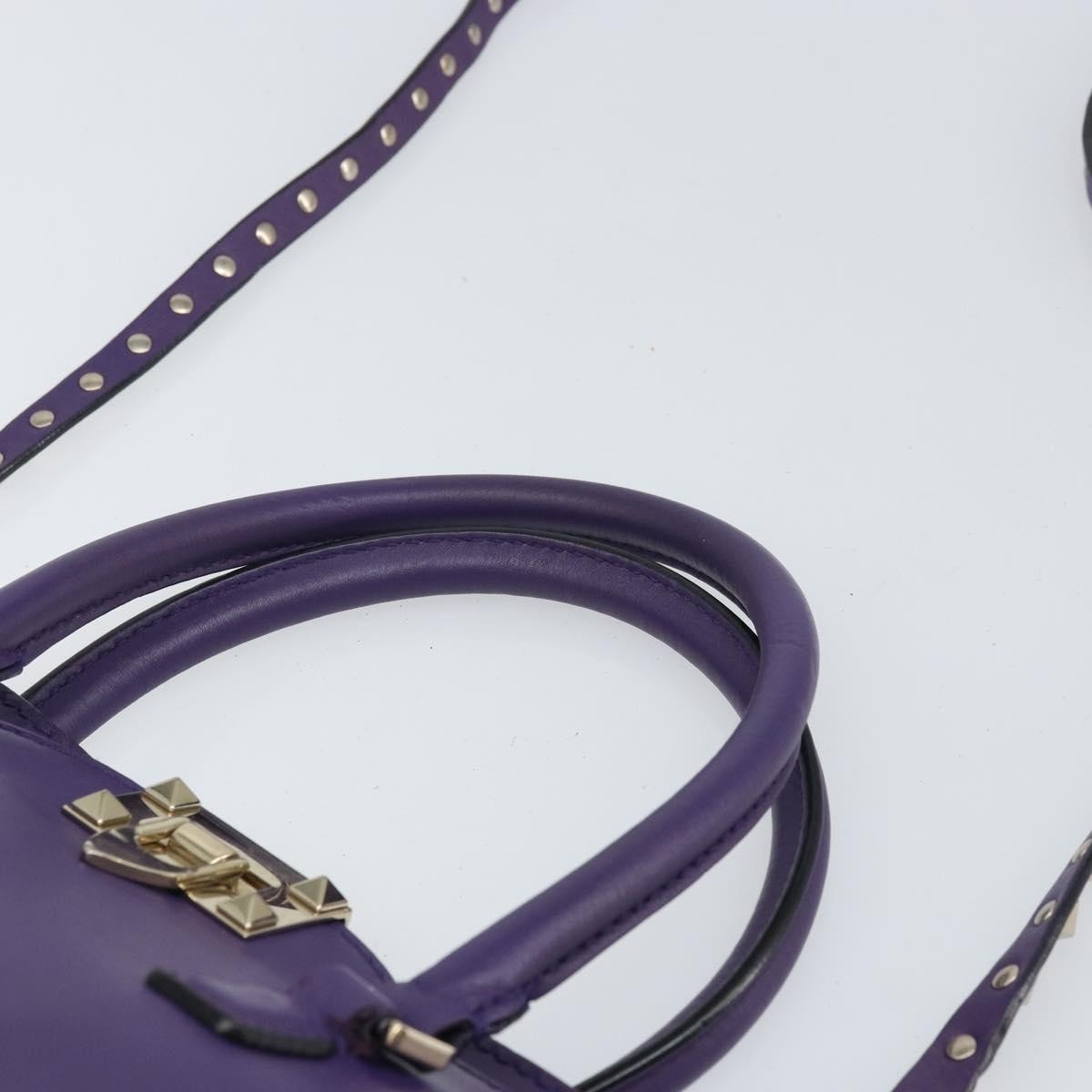 Valentino Garavani Rockstud Tote Rigid Leather, PURPLE, LEATHER, Tote bag