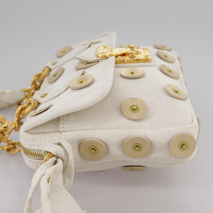 Louis Vuitton Polka Dot Panama Bowly Handbag Embellished Canvas, WHITE, CANVAS, Handbag