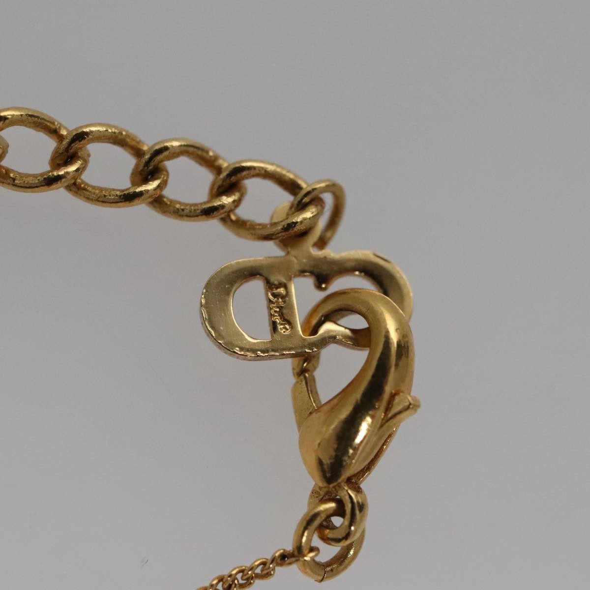 Christian Dior D logo Pendant Necklace Metal, GOLD, METAL, Necklace