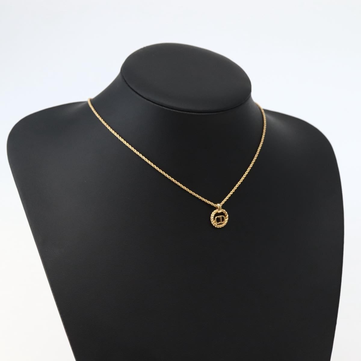 Christian Dior CD Pendant Necklace Metal, GOLD, METAL, Necklace
