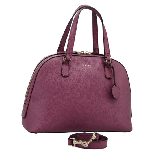 Gucci Lady Dollar Dome Satchel Leather, PINK, LEATHER, Handbag