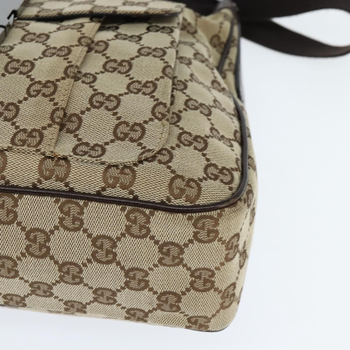 Gucci Front Pocket Messenger Bag GG Canvas, BEIGE, CANVAS, Shoulder bag