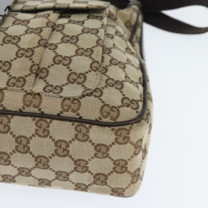 Gucci Front Pocket Messenger Bag GG Canvas, BEIGE, CANVAS, Shoulder bag