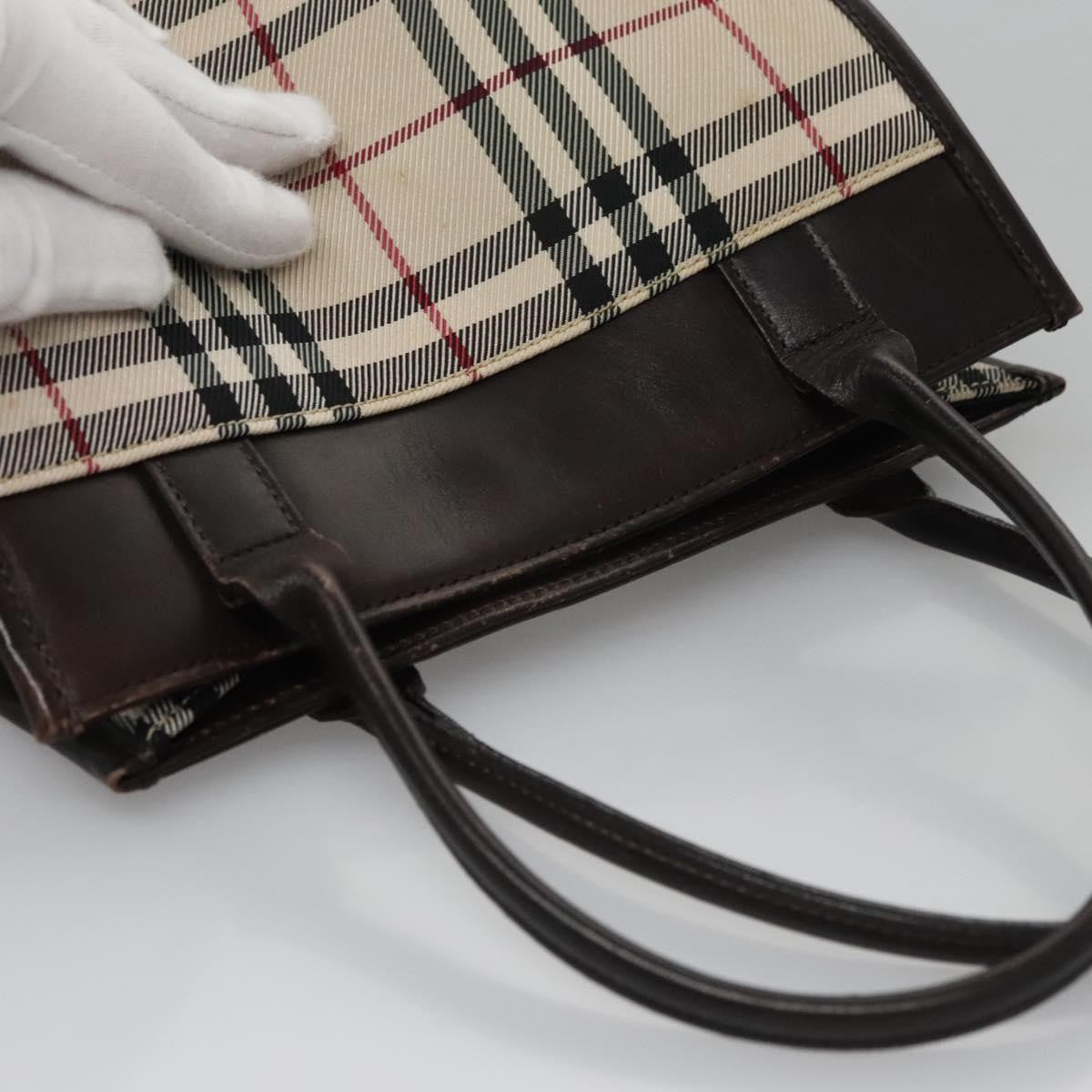 Burberry Nova Check Tote Canvas and Leather, BEIGE, CANVAS, Handbag