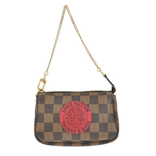 Louis Vuitton Mini pochette accessoires Damier Canvas, BROWN, CANVAS, Clutche & pouche